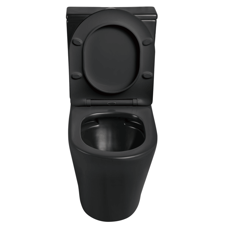 Banyetti Scene Rimless Close Coupled Back to Wall Toilet - Matt Black