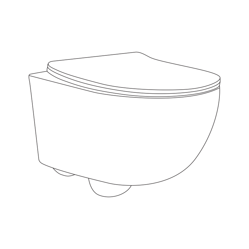 Banyetti Scene Rimless Wall Hung Toilet - Matt Black