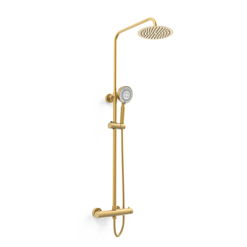 KV Ottone Brushed Brass Thermostatic Exposed Bar Shower