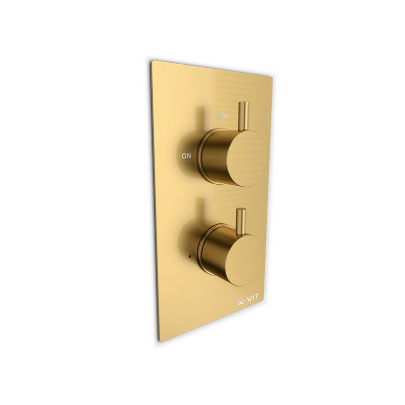 KV Ottone Concealed Thermostatic Shower Valve - Brushed Brass