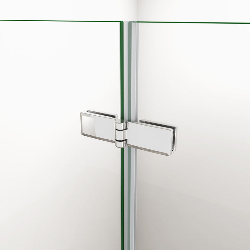 Linea 2 Chrome Frameless Bi Fold Shower Door 6mm Clear Glass - Select Size