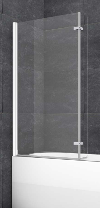 ATC 820 x 1400 L-Shape Bath Screen - Chrome