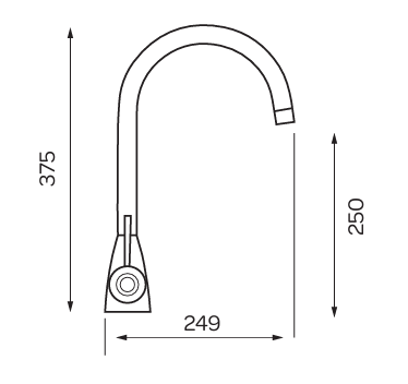 Dual lever mono sink mixer chrome – product detail shot with dimensions and polished chrome finish specification