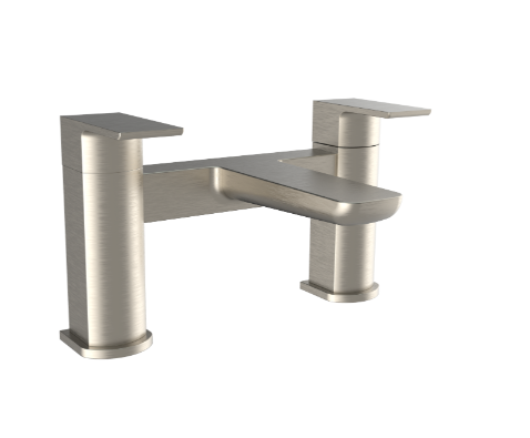 Bath filler brushed nickel – front view of KV Kolt bath filler tap system in brushed nickel finish