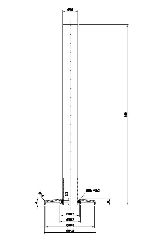 KVIT Radiator 15mm Pipes & Rosettes 180mm Length – Black
