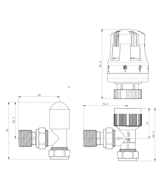 KV Galaxy White Lockshield Angled Valves