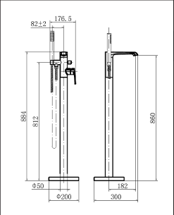 HB Montana Freestanding Bath Shower Mixer - Select Colour