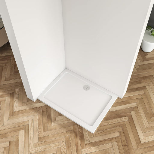Linea white slimline stone resin rectangular shower tray