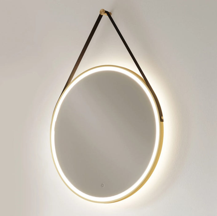 HIB Solstice 600mm LED Illuminated Bathroom Mirror - Brushed Brass
