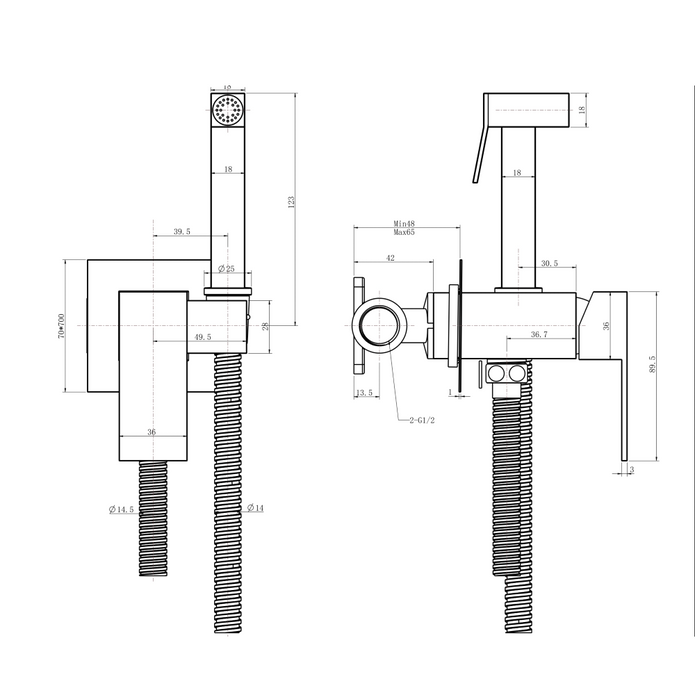 Banyetti Luca Square Concealed Thermostatic Douche - Various Colours