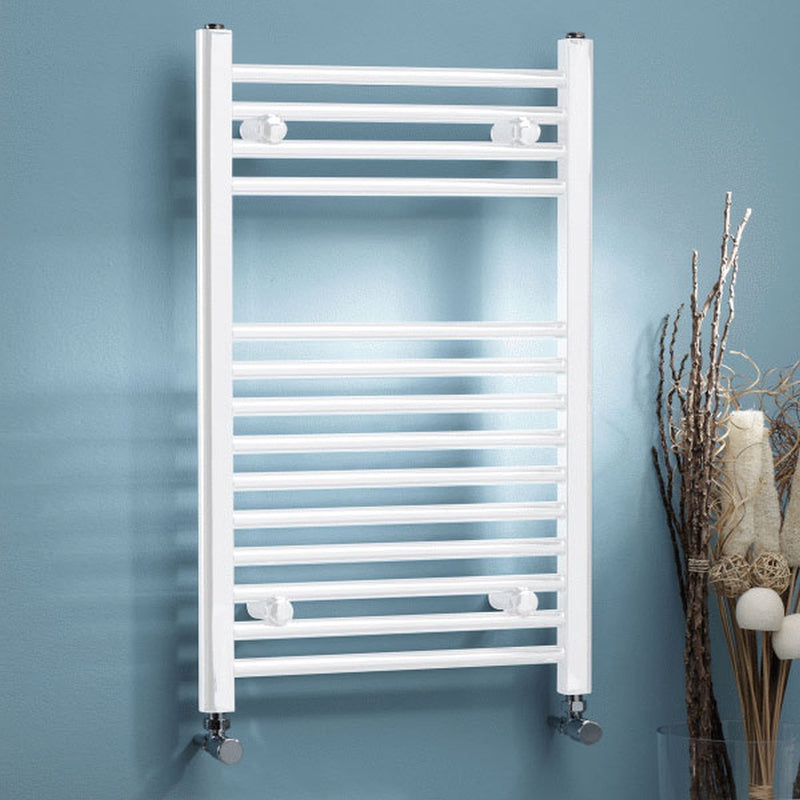 KV Blanco 22mm Round White Ladder Towel Rail Radiator - Various Sizes