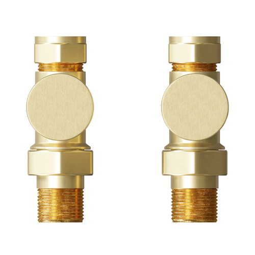 Banyetti Straight Radiator Valves - Brushed Brass