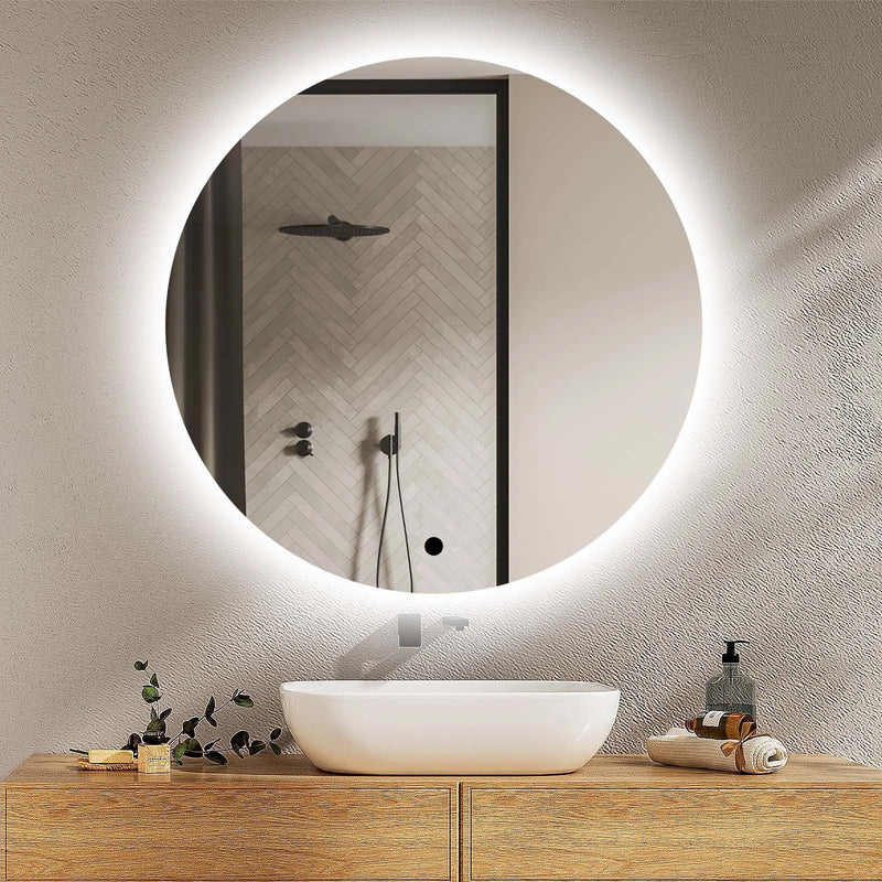 KV Tucson 600mm Circular LED Mirror – 3 Tone Light, Demister, Sensor Switch