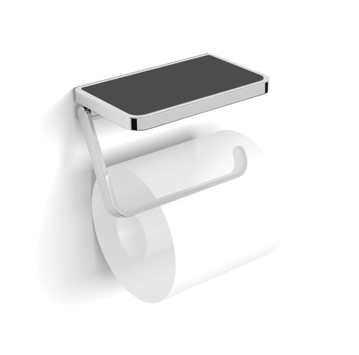 HIB Toilet Roll Holder with Shelf & Anti-Slip Mat - Chrome