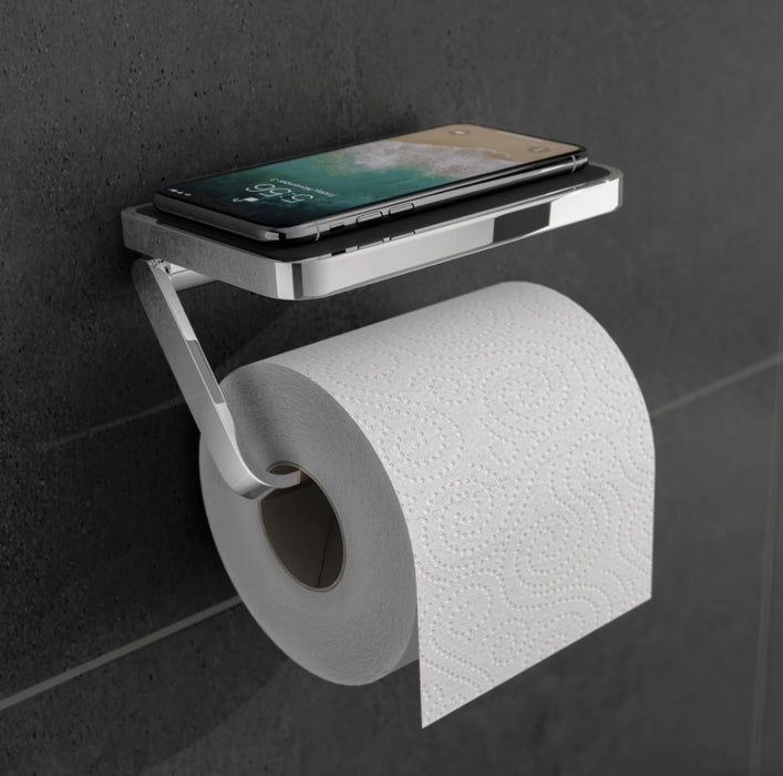 HIB Toilet Roll Holder with Shelf & Anti-Slip Mat - Chrome