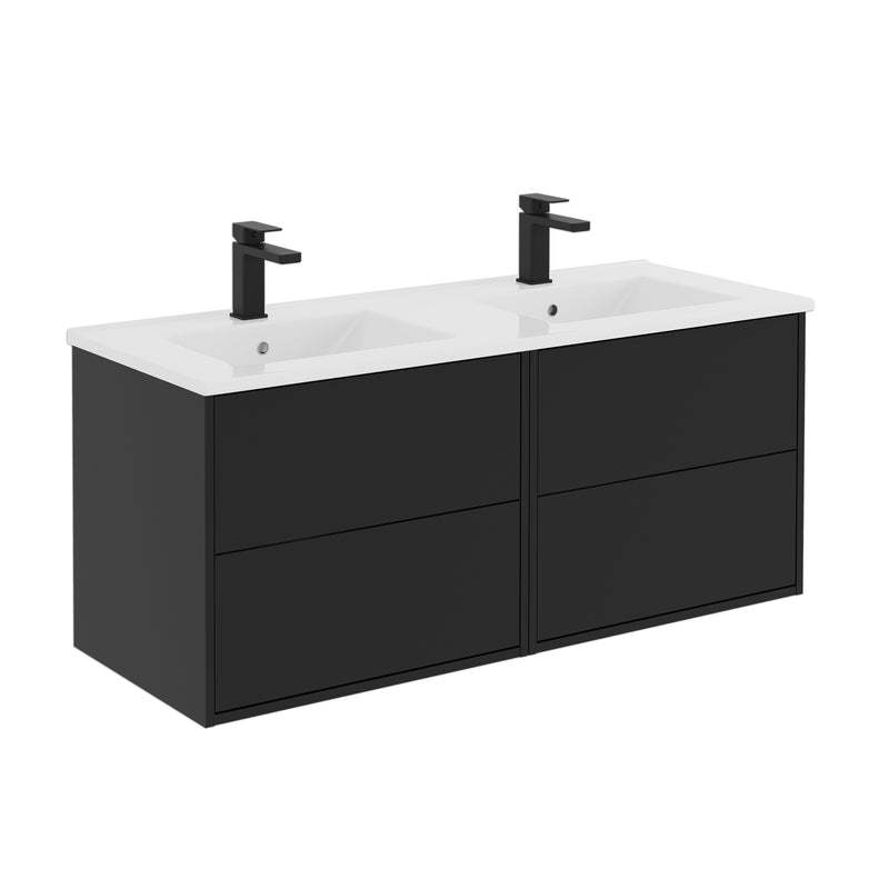 Banyetti Venti Wall Hung Vanity Unit with Lira Basin - 1200mm Matt Black