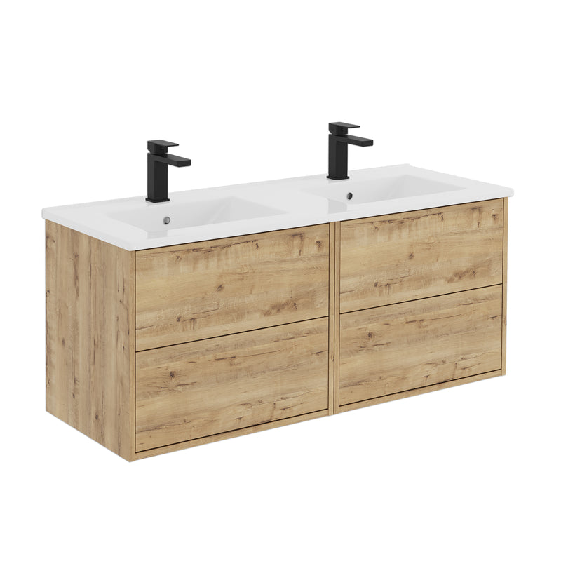 Banyetti Venti Wall Hung Vanity Unit with Lira Basin - 1200mm Ostippo Oak