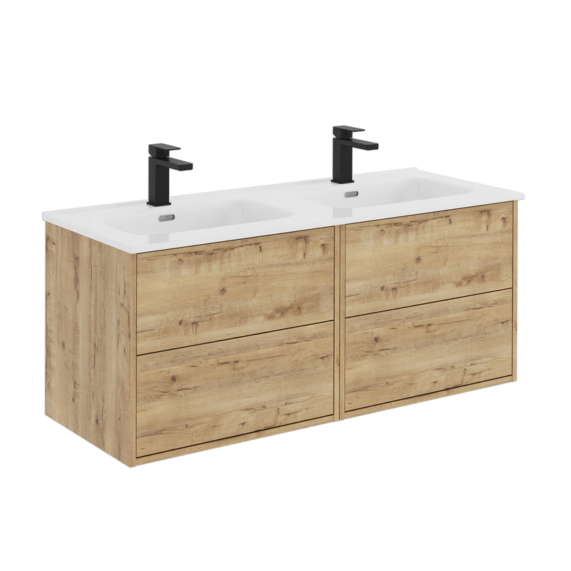 Banyetti Venti Wall Hung Vanity Unit with Athena Basin - 1200mm Ostippo Oak