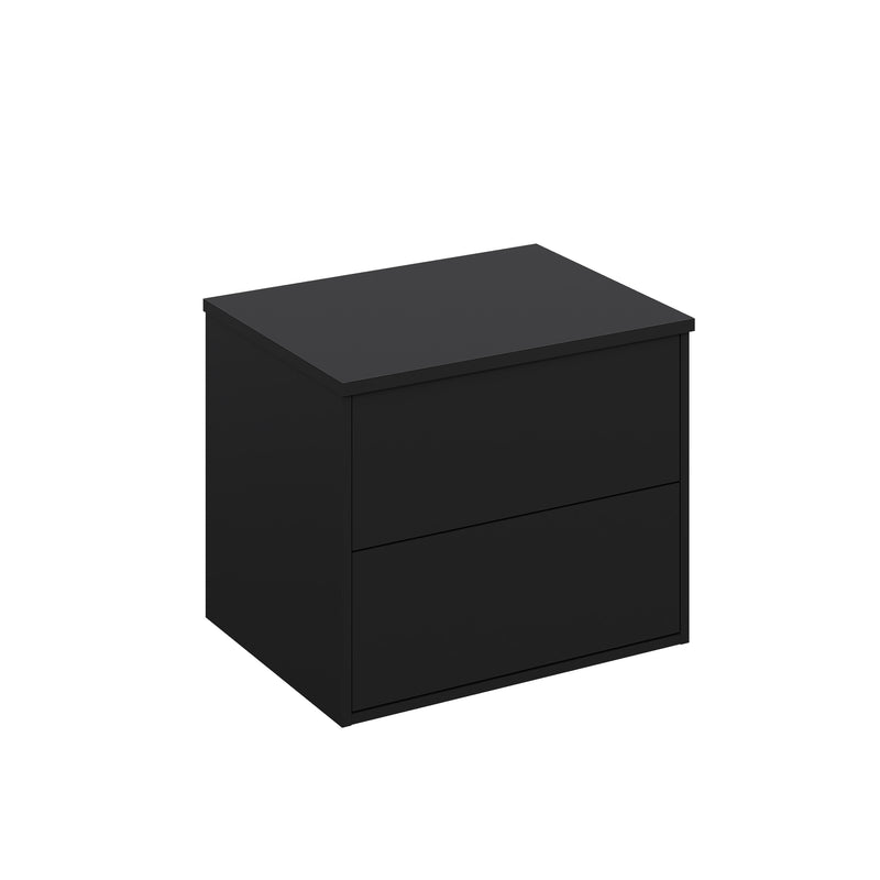 Banyetti Venti Wall Hung Vanity Unit with Matching Worktop - 800mm Matt Black