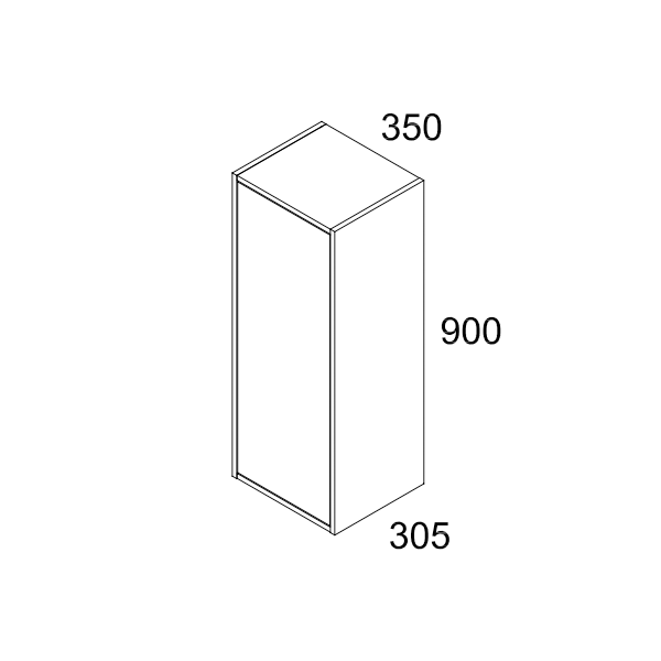 Banyetti Venti 900mm Wall Hung Wall Cabinet - Matt White