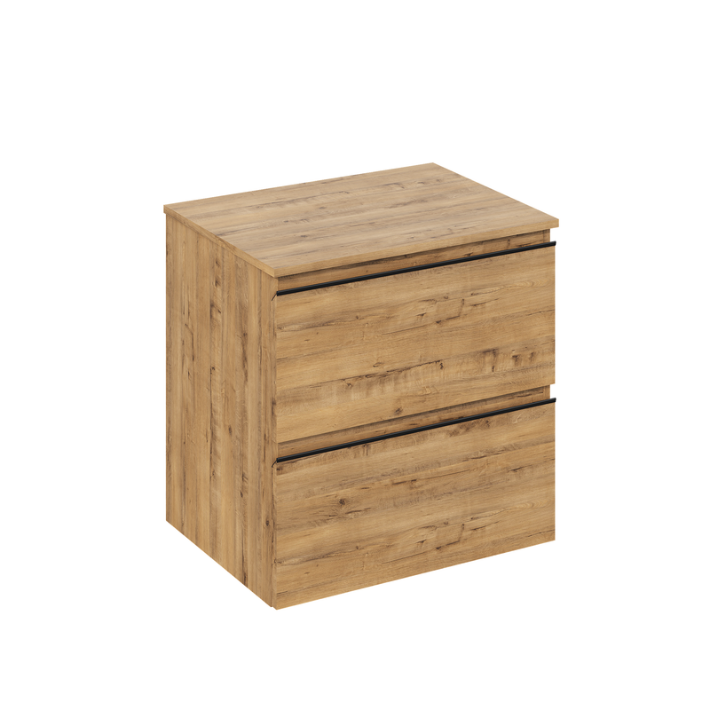 Banyetti Vatilla Wall Hung Vanity Unit with Matching Worktop - 1000mm Ostippo Oak