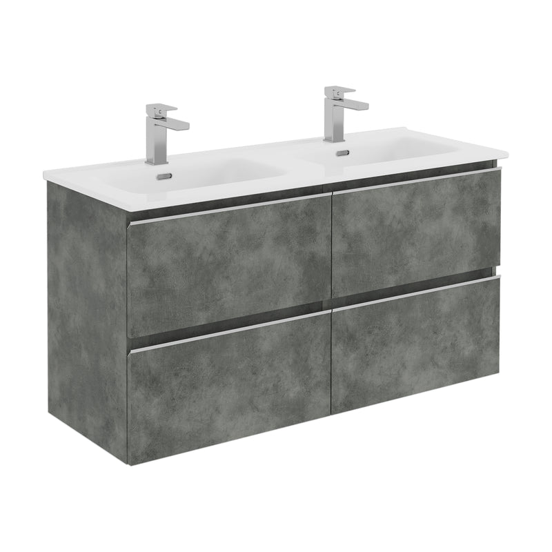 Banyetti Vatilla Wall Hung Vanity Unit with Athena Basin - 1200mm Cemento Grey