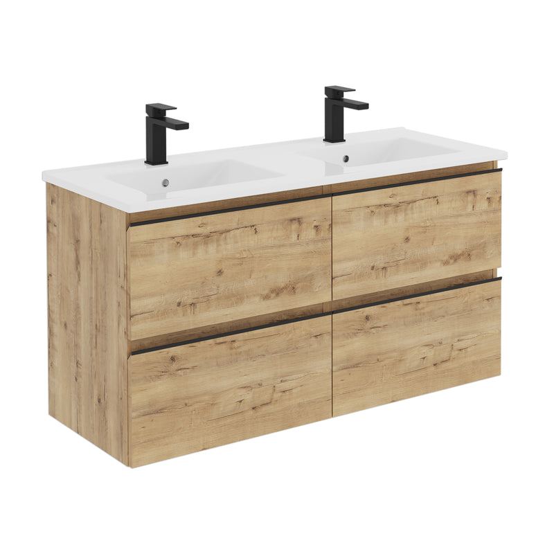 Banyetti Vatilla Wall Hung Vanity Unit with Lira Basin - 1200mm Ostippo Oak