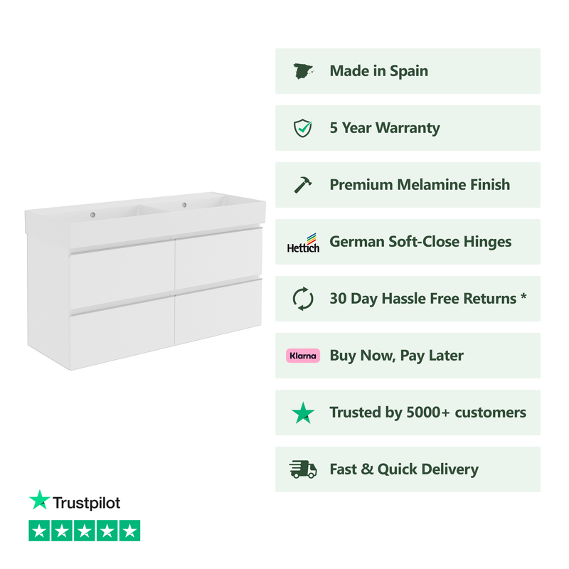 1200mm / Veneto No Tap Hole Basin