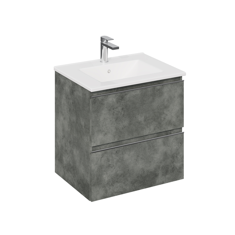 Banyetti Vatilla Wall Hung Vanity Unit with Lira Basin - 800mm Cemento Grey
