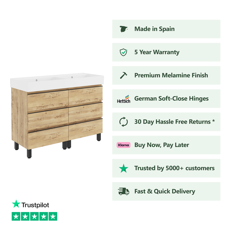 1200mm / Veneto No Tap Hole Basin