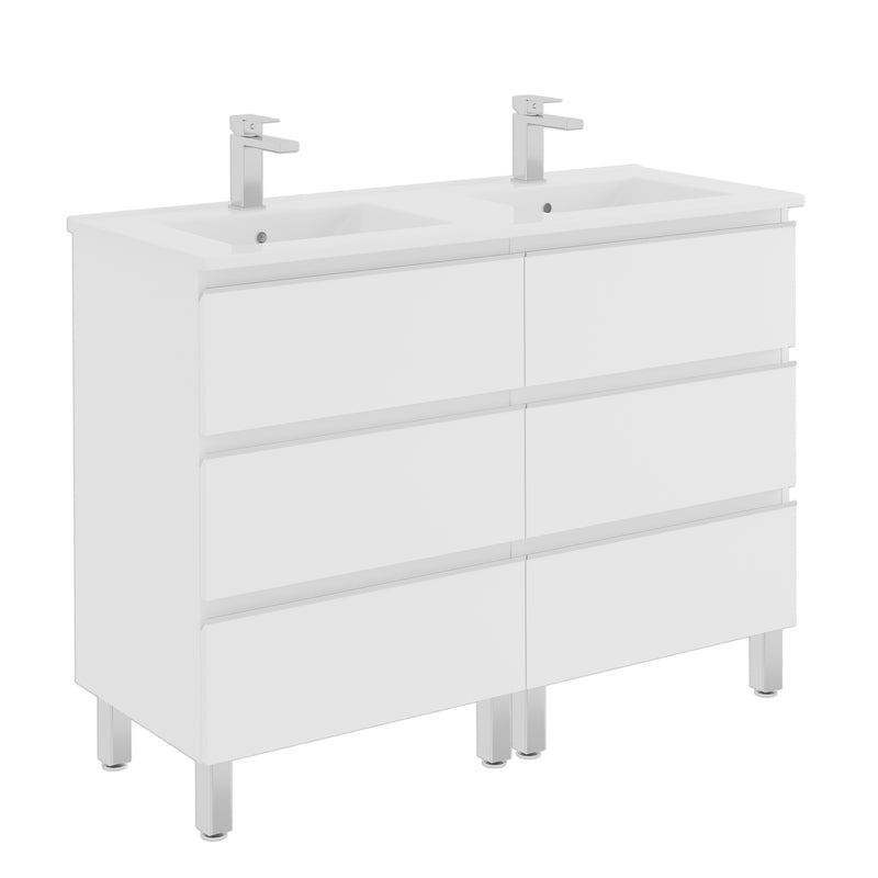 Banyetti Vatilla Floorstanding Vanity Unit with Lira Basin - 1200mm Gloss White