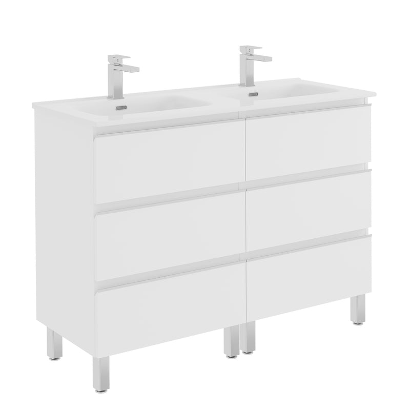 Banyetti Vatilla Floorstanding Vanity Unit with Athena Basin - 1200mm Gloss White