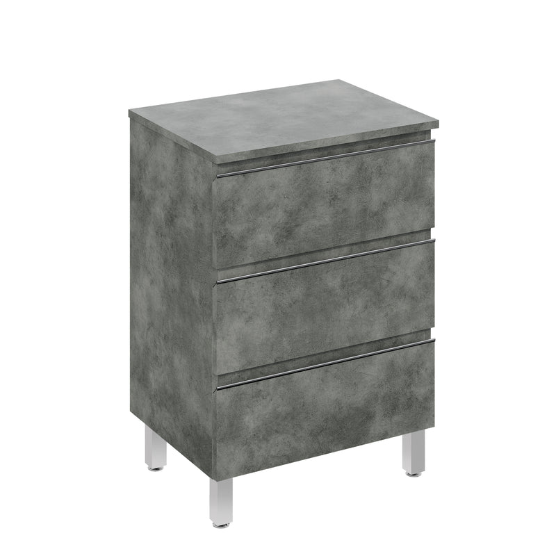 Banyetti Vatilla Floorstanding Vanity Unit with Matching Worktop - 600mm Cemento Grey