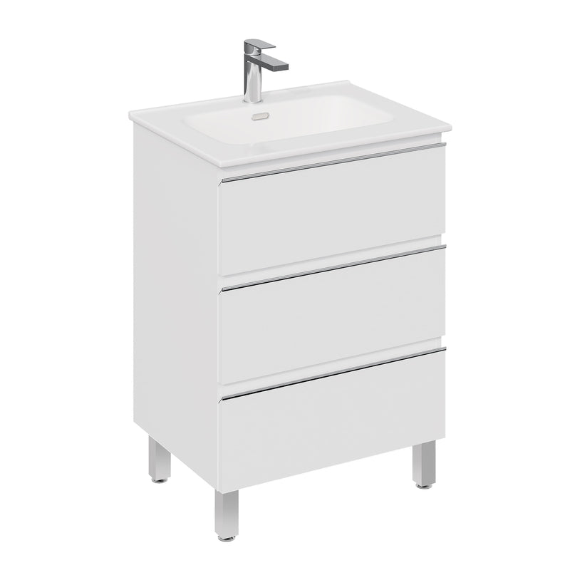 Banyetti Vatilla Floorstanding Vanity Unit with Athena Basin - 700mm Gloss White