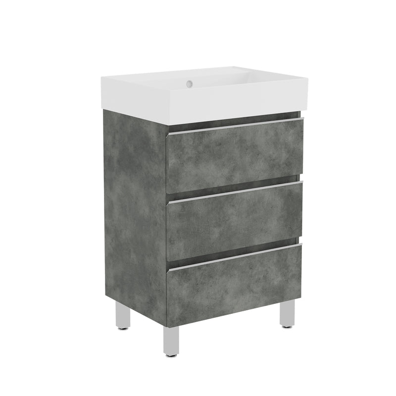 Banyetti Vatilla Floorstanding Vanity Unit with Veneto No Tap Hole Basin - 800mm Cemento Grey