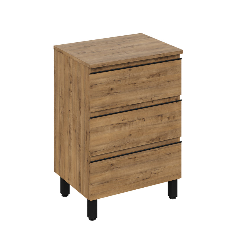Banyetti Vatilla Floorstanding Vanity Unit with Matching Worktop - 800mm Ostippo Oak