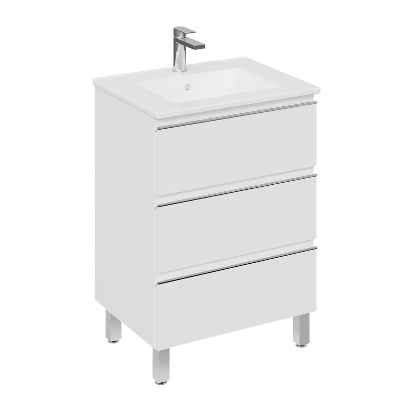 Banyetti Vatilla Floorstanding Vanity Unit with Lira Basin - 800mm Gloss White