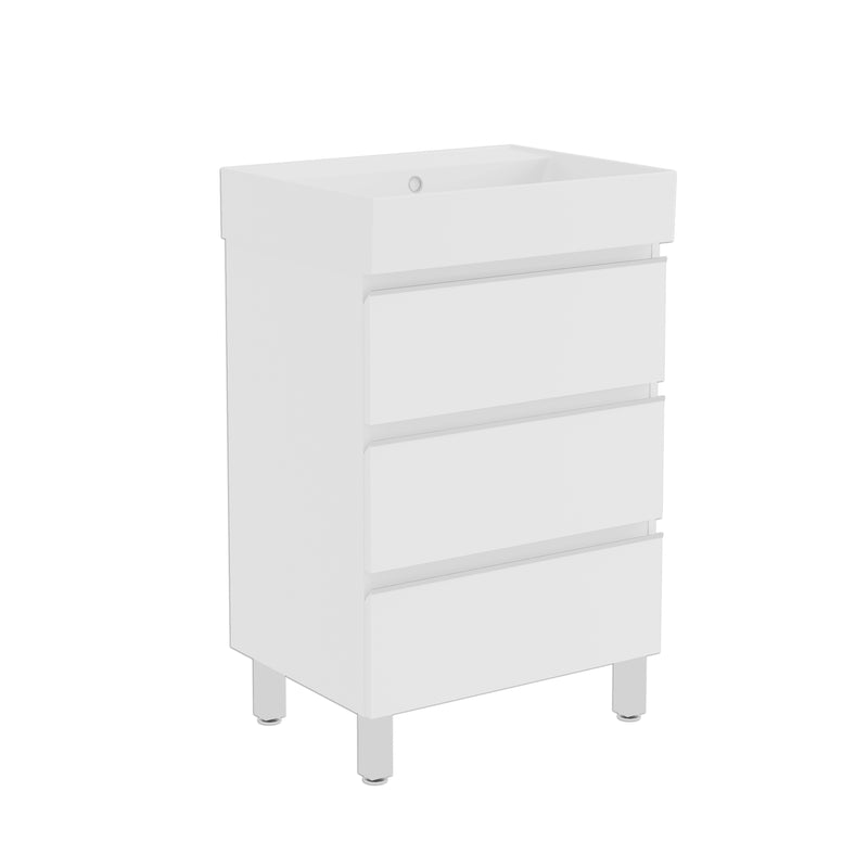 Banyetti Vatilla Floorstanding Vanity Unit with Veneto No Tap Hole Basin - 800mm Gloss White