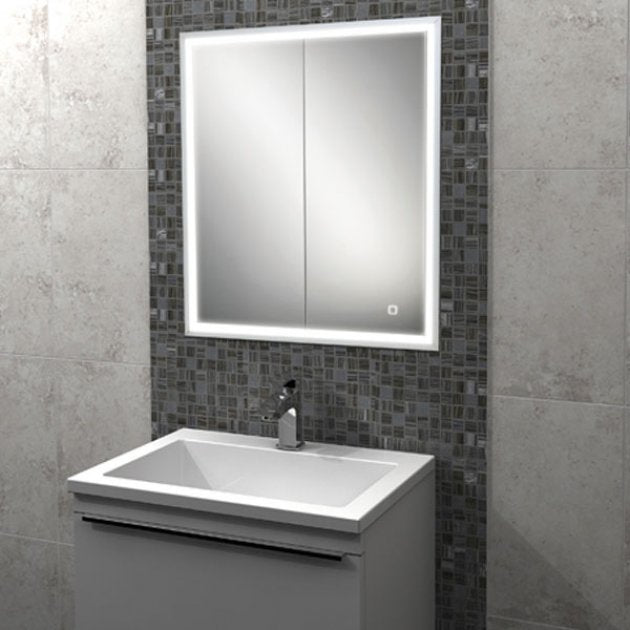 HIB Vanquish 600mm Double Door Recessed LED Bathroom Cabinet