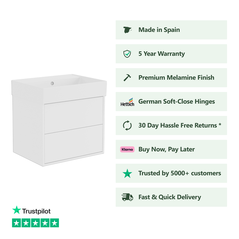 600mm / Veneto No Tap Hole Basin