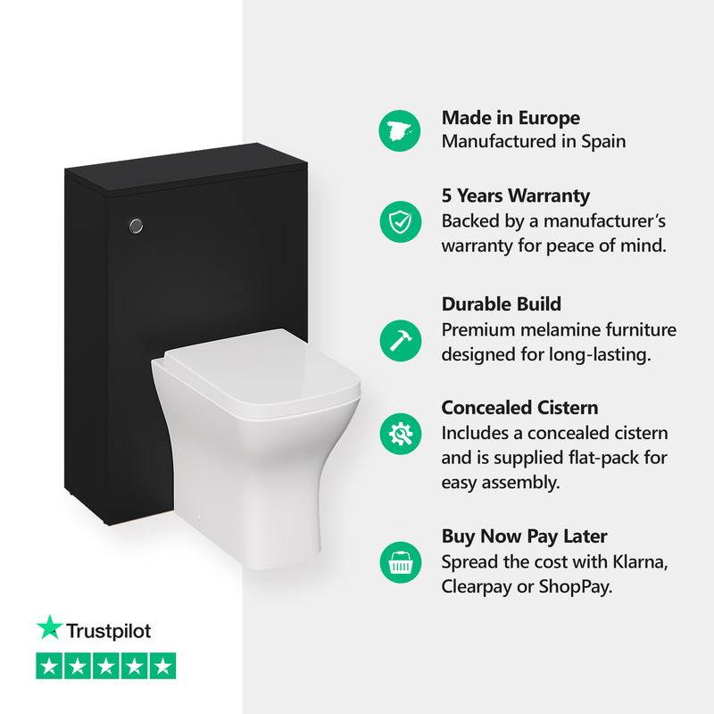Banyetti Venti WC Toilet Unit - Matt Black