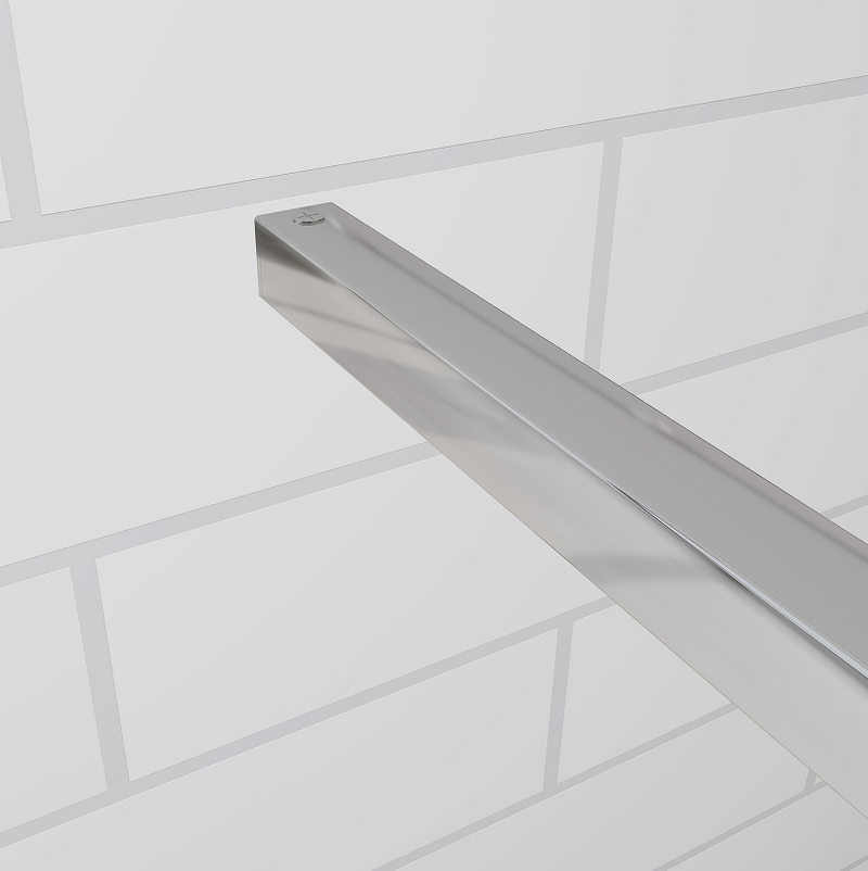 Linea Chrome Frosted Glass Wet Room Screen 8mm Walk-In Shower Panel – Select Size