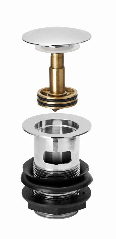 KV Easy Clean Sprung Plug Basin Waste - Chrome