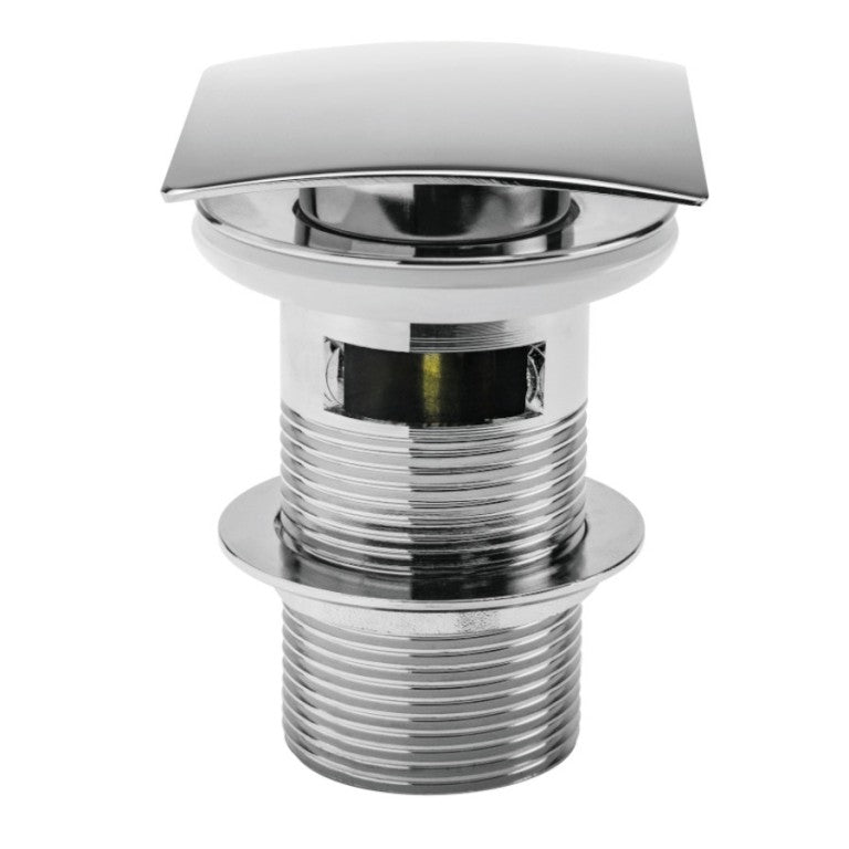 KV Square Sprung Plug Basin Waste - Chrome