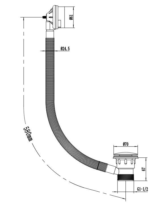 ATC Round Clicker Bath Waste Easy Clean - Chrome