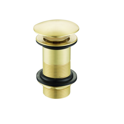 ATC Unslotted Click Clack Basin Waste - Brushed Brass
