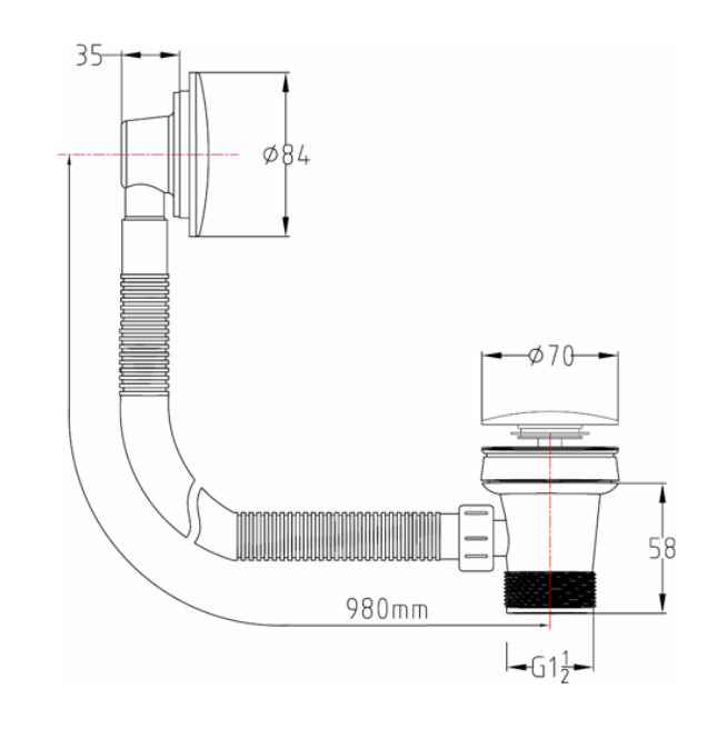 ATC Bath Clicker Waste Easy Clean - Brushed Brass