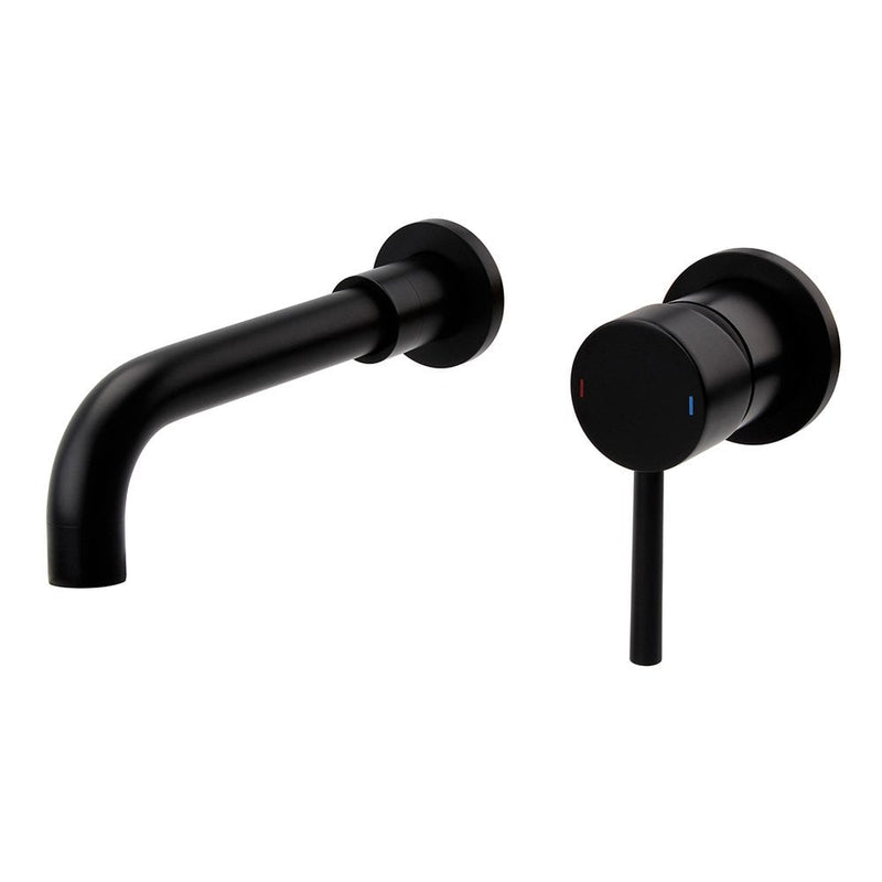 KV Nero Round Wall Mounted Basin Mixer - Matt Black