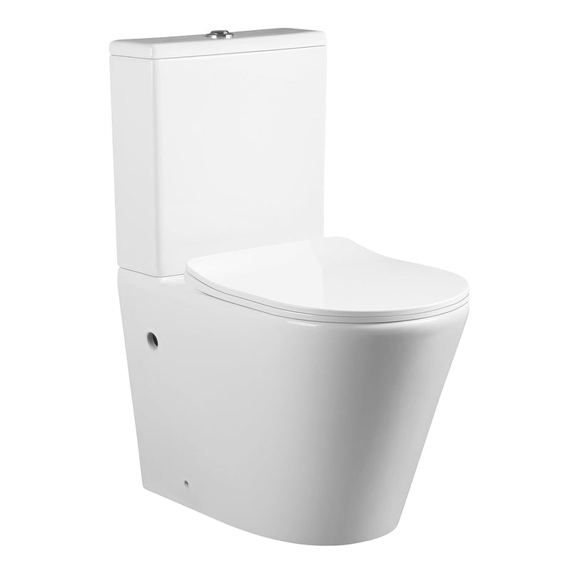 Banyetti Scene Rimless Close Coupled Back to Wall Toilet - Gloss White