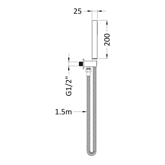 NOVA Matt Black Square Shower Handset